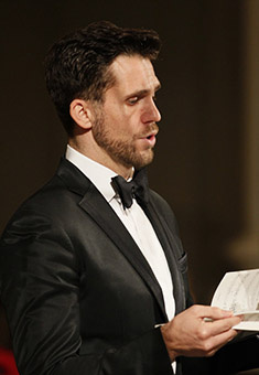 Ed Lyon performing at the requiem